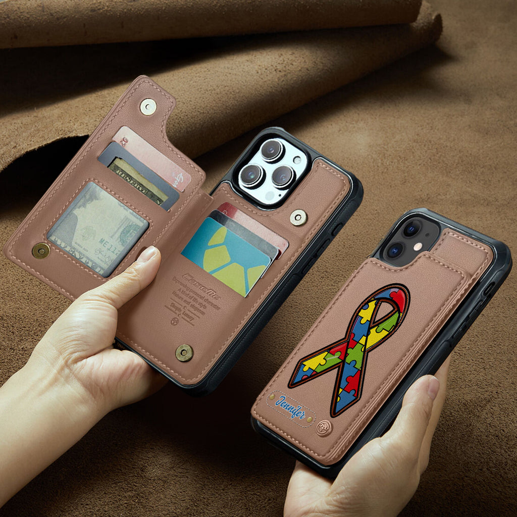 Autism Awareness - Personalized Autism Awareness Wallet Phone Case