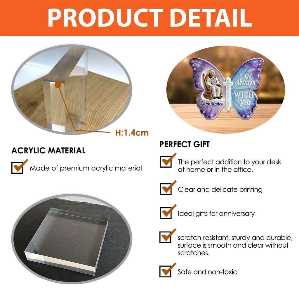 Butterfly Memorial - Personalized Memorial Custom Shaped Acrylic Plaque