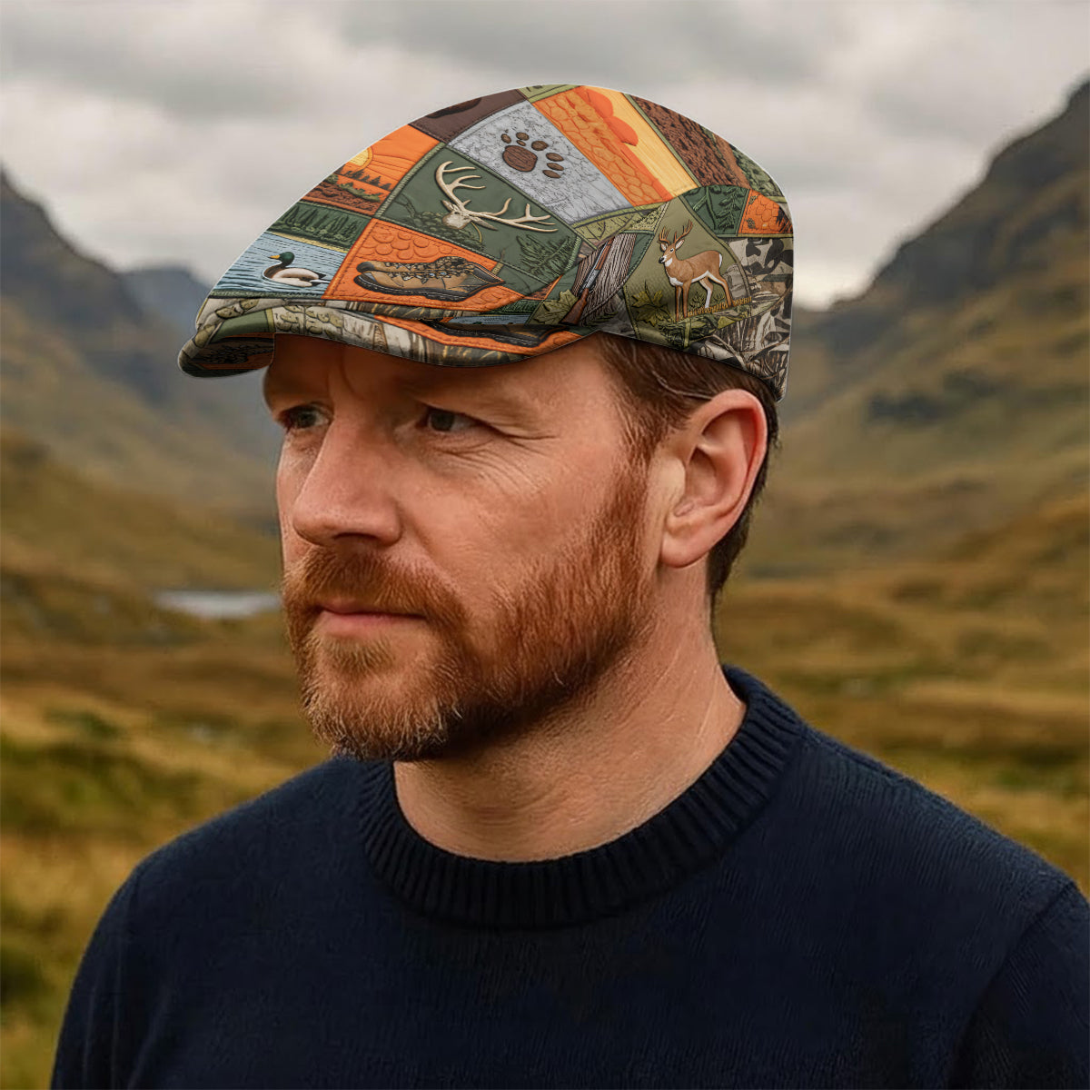 Hunting Panorama - Personalized Hunting Newsboy Cap