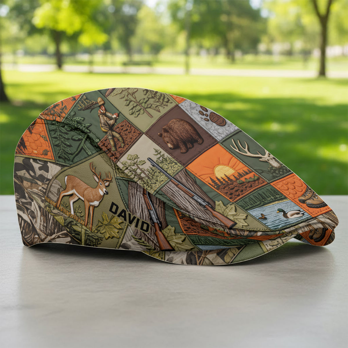 Hunting Panorama - Personalized Hunting Newsboy Cap
