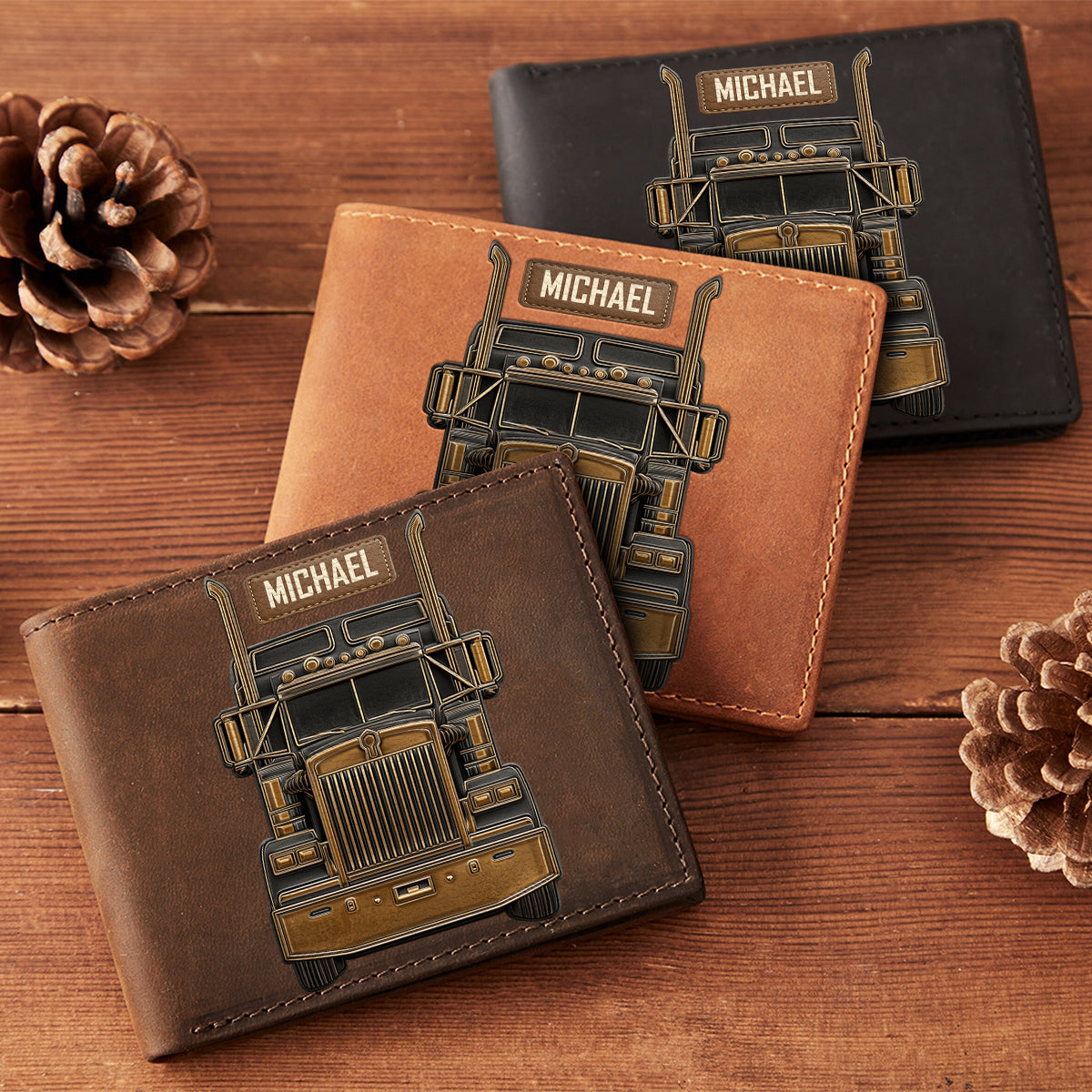 Truck Driver - Personalized Trucker Leather Wallet