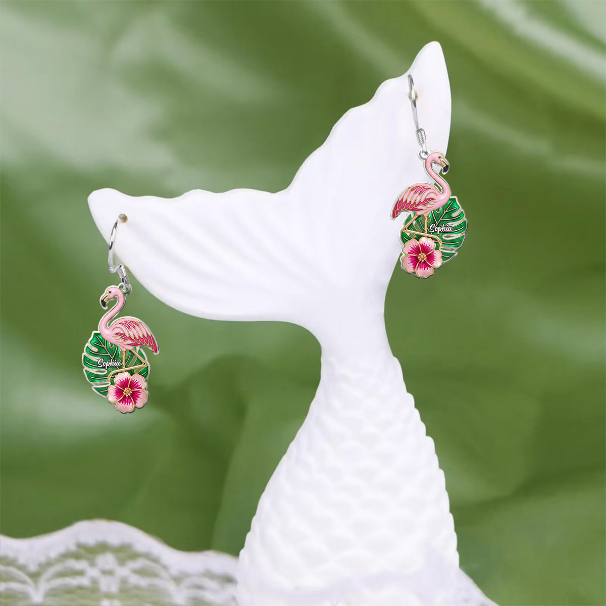 Summer Flamingo - Personalized Flamingo Earrings