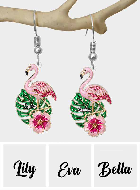 Summer Flamingo - Personalized Flamingo Earrings
