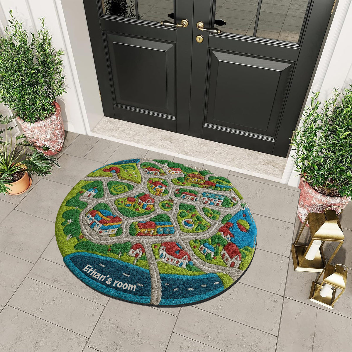 Kids City Road - Personalized Kid Non-Slip Tufted Rug