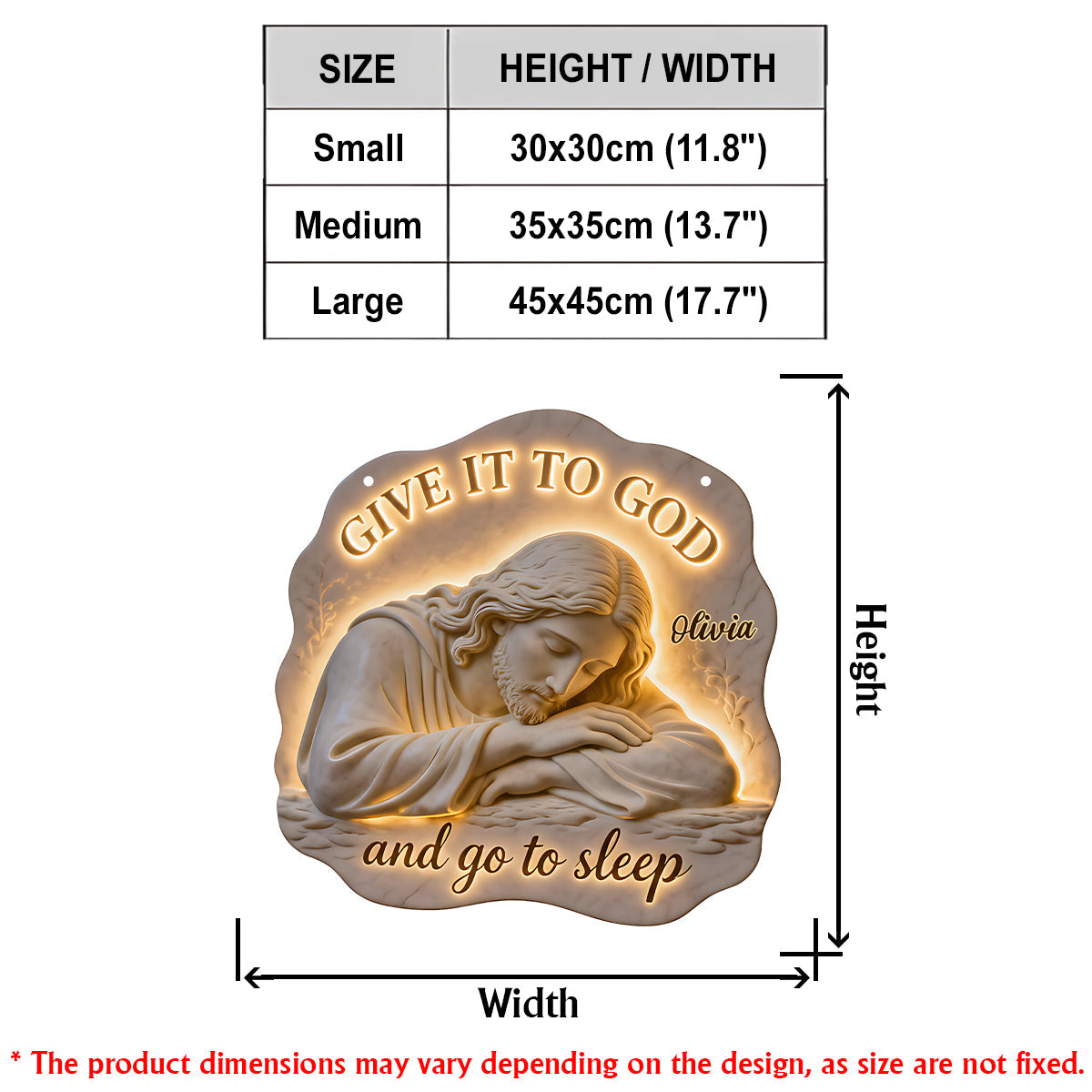 Give It To God And Go To Sleep - Personalized Christian LED Light Acrylic Sign