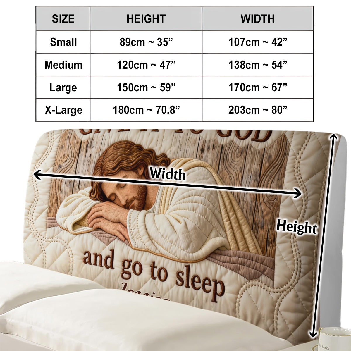 Give It To God And Go To Sleep - Personalized Christian Headboard Slipcover