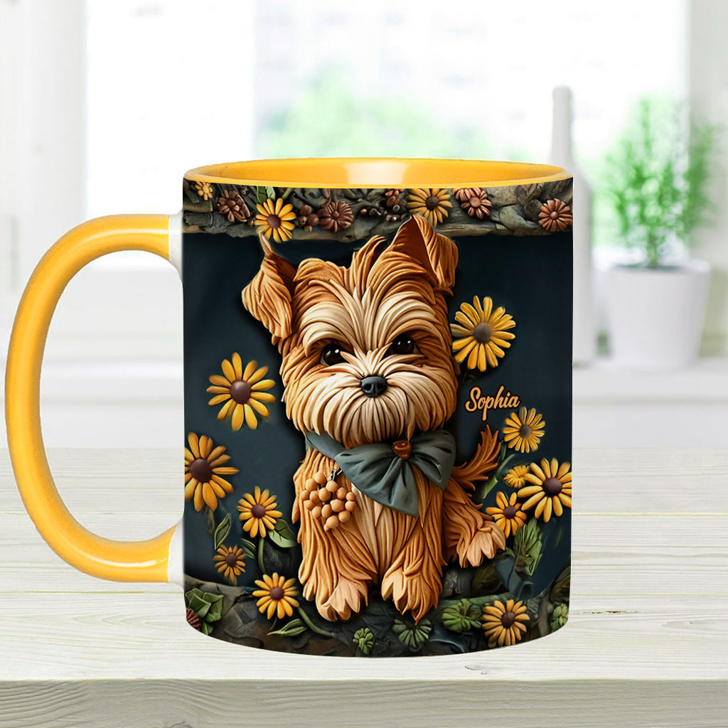 Cute Yorkshire Terrier - Personalized Dog Accent Mug
