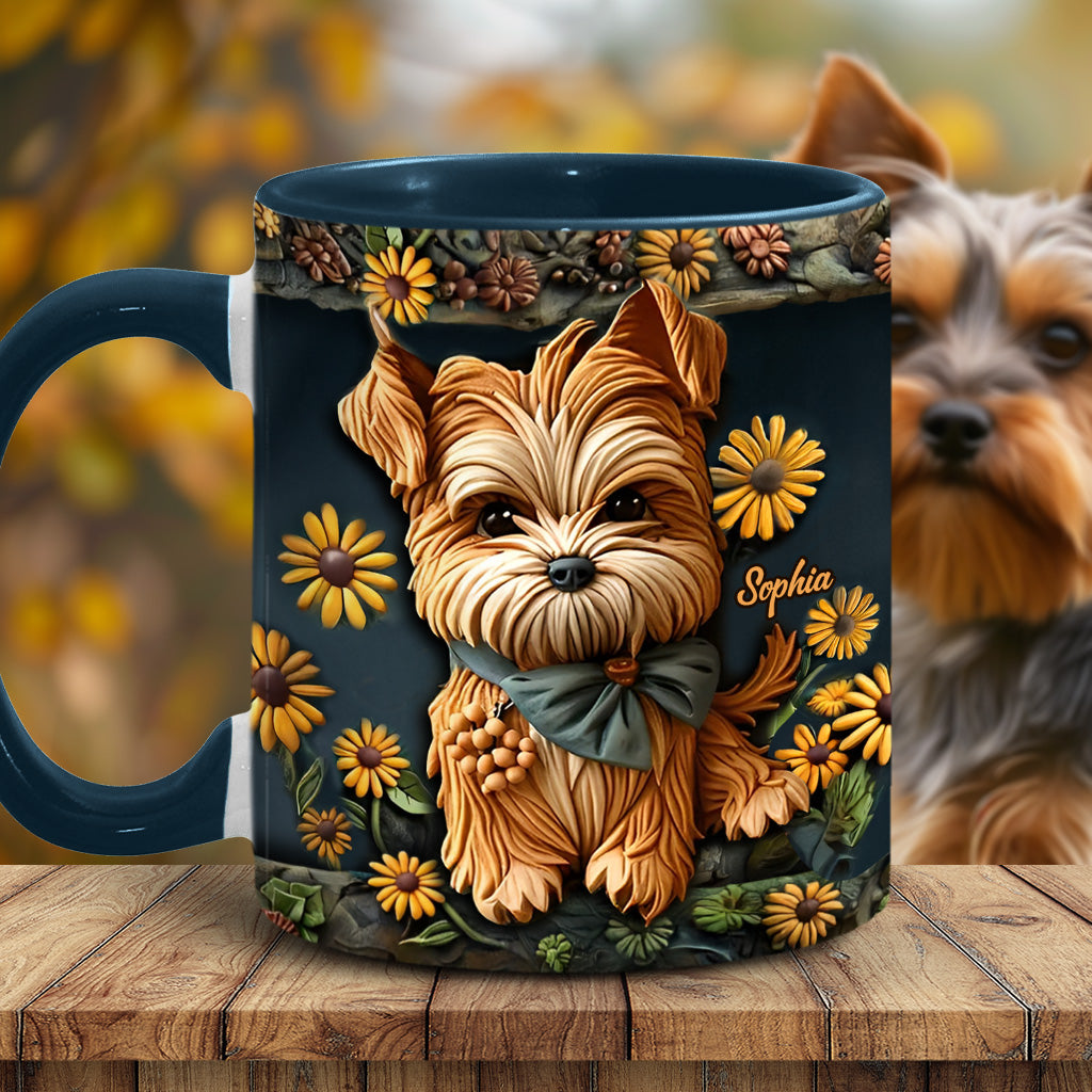 Cute Yorkshire Terrier - Personalized Dog Accent Mug