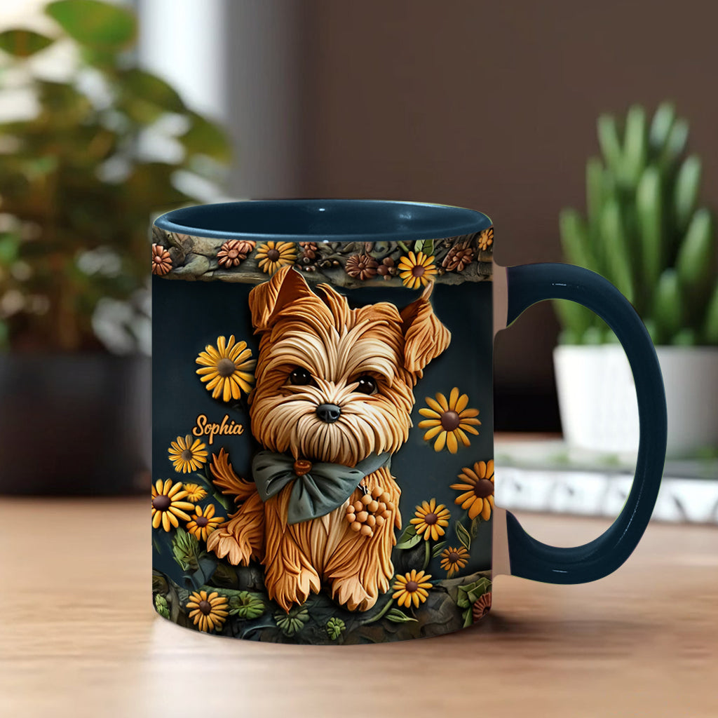 Cute Yorkshire Terrier - Personalized Dog Accent Mug