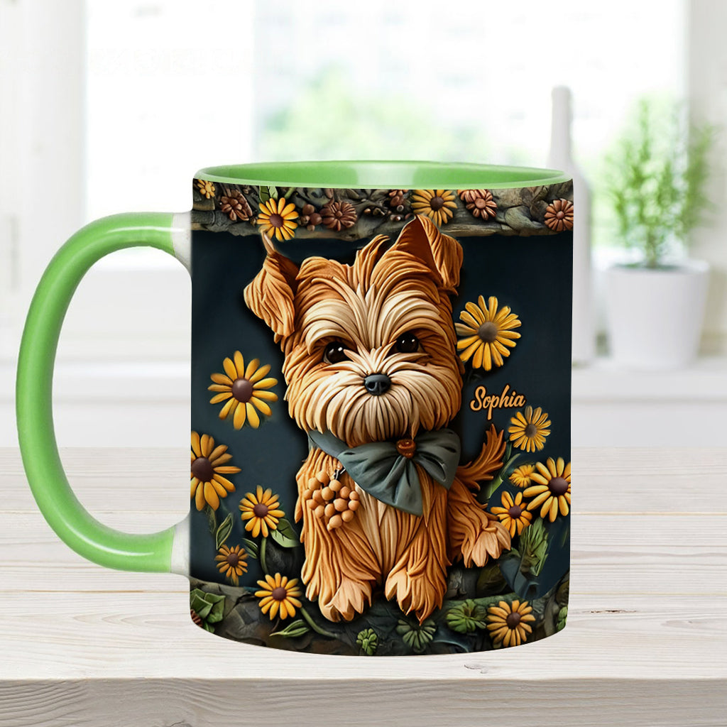 Cute Yorkshire Terrier - Personalized Dog Accent Mug