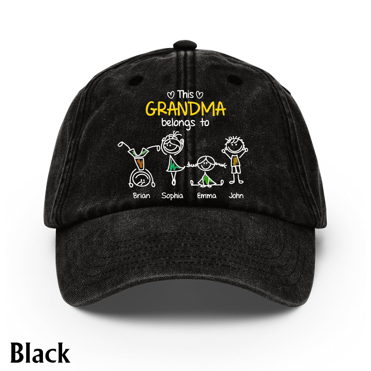 This Grandma Belongs To - Personalized Grandma Washed Denim Cap