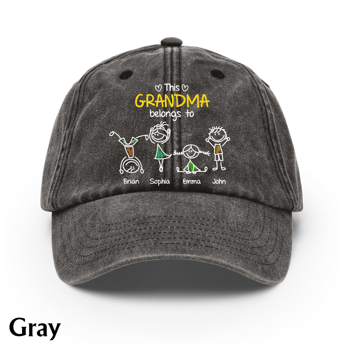 This Grandma Belongs To - Personalized Grandma Washed Denim Cap