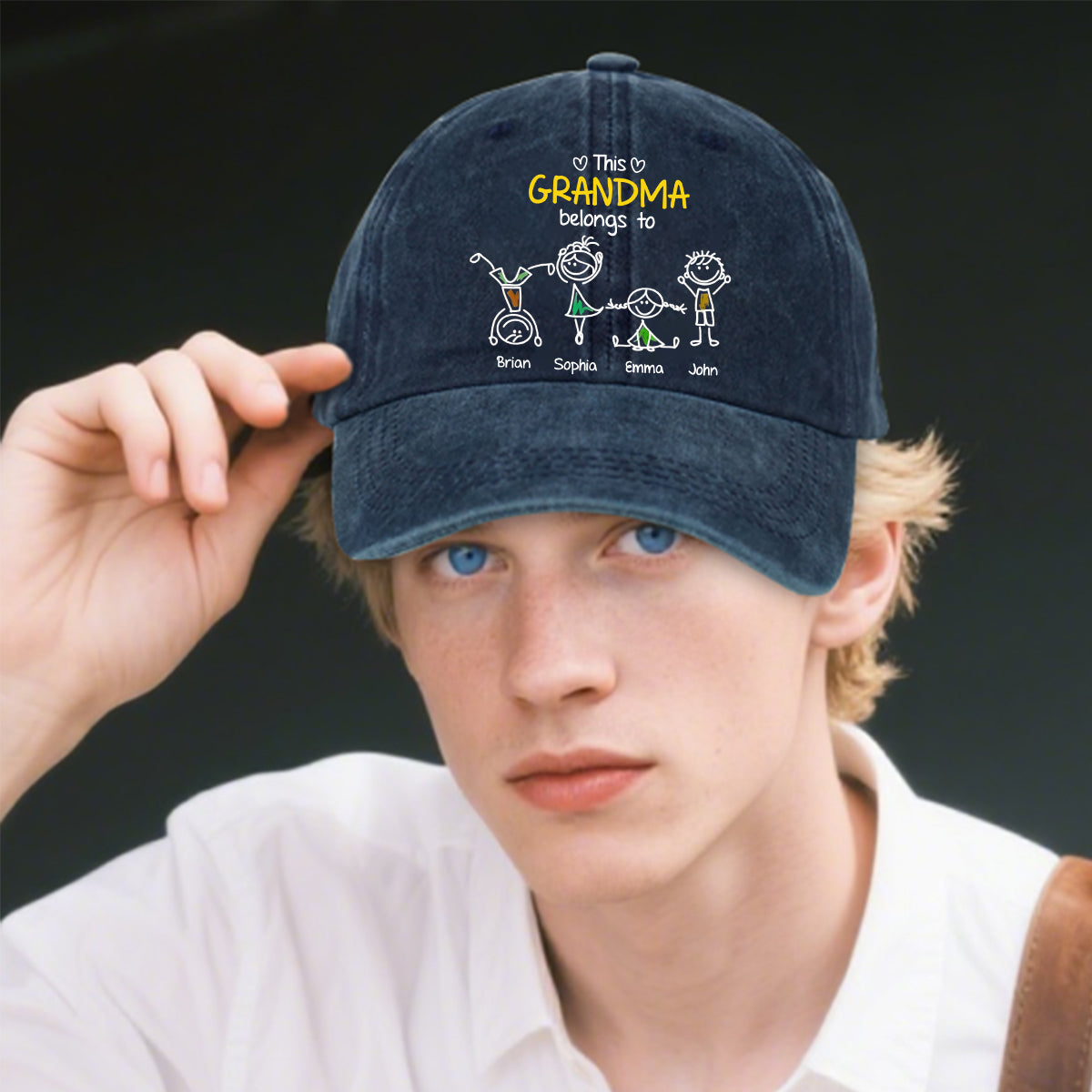 This Grandma Belongs To - Personalized Grandma Washed Denim Cap