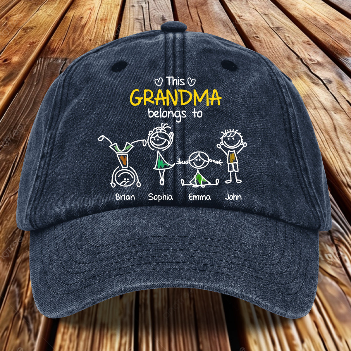 This Grandma Belongs To - Personalized Grandma Washed Denim Cap