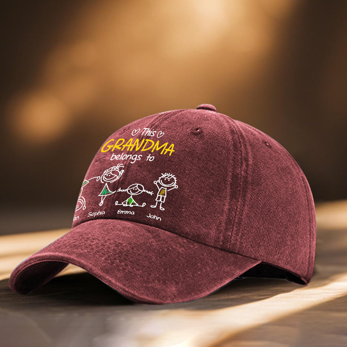 This Grandma Belongs To - Personalized Grandma Washed Denim Cap