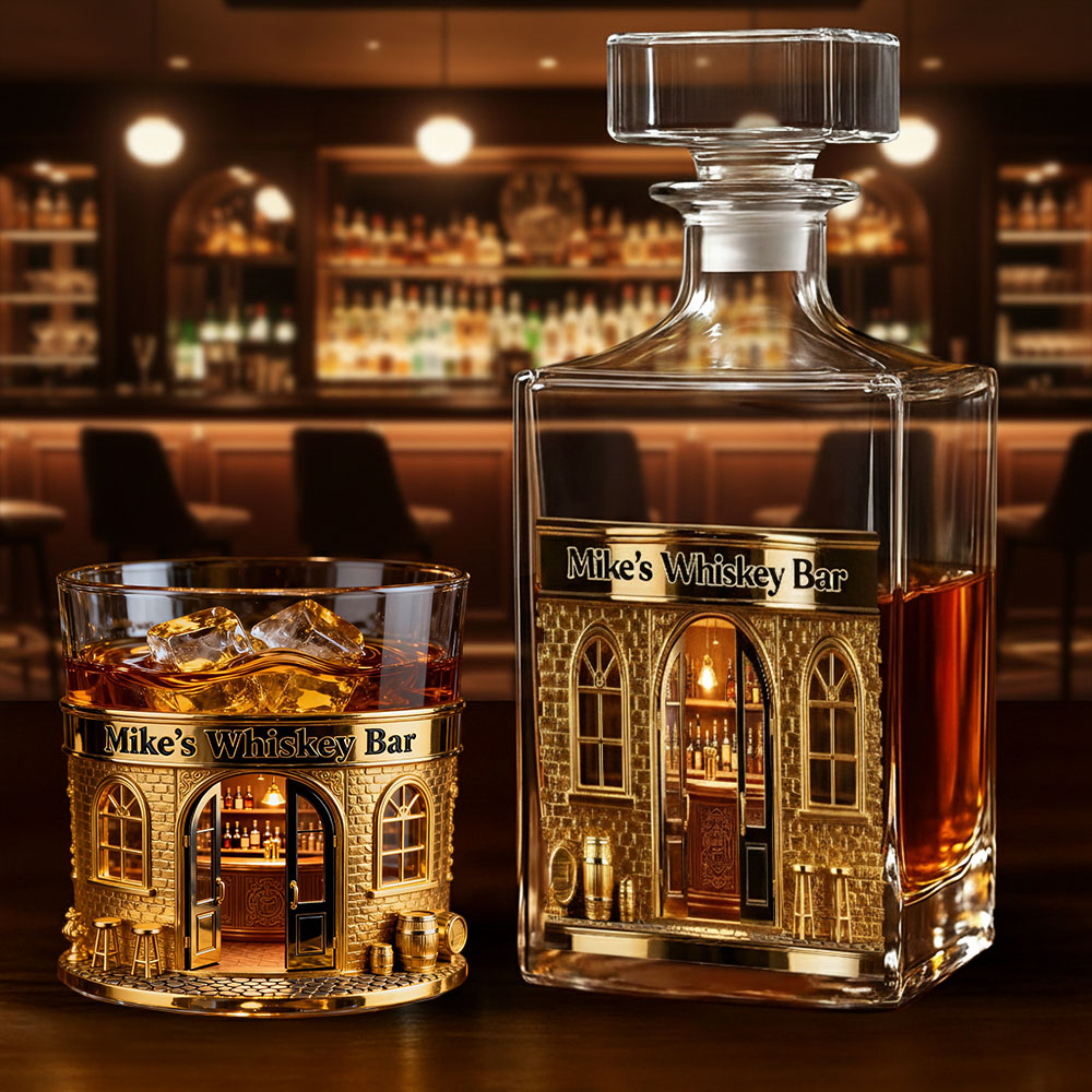 Mini Bar Whiskey - Personalized Whisky Whiskey Decanter Set