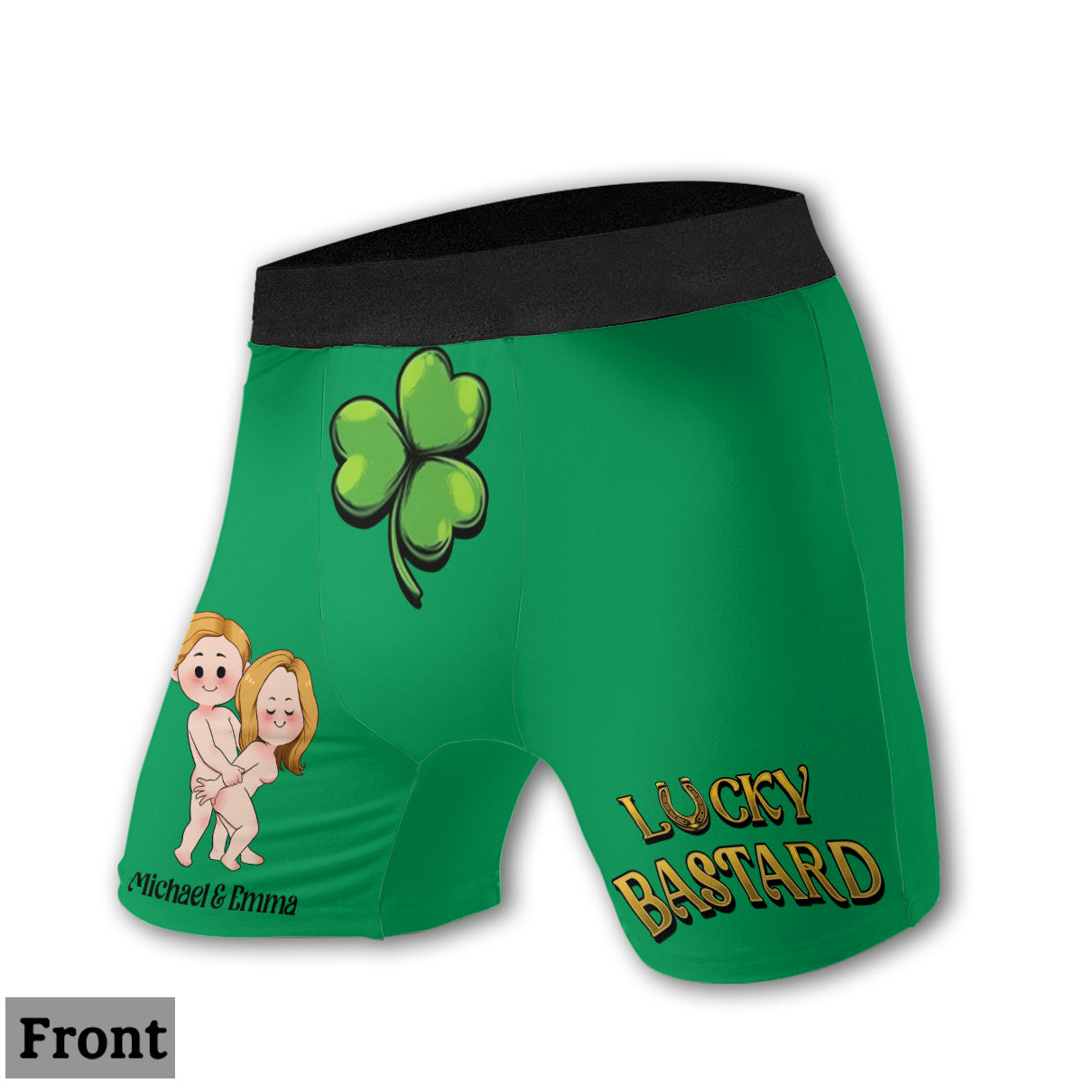 Lucky & Lucky Bastard - Personalized Saint Patrick's Day Women Briefs & Men Boxer Briefs