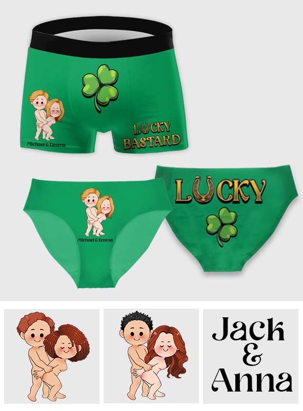 Lucky & Lucky Bastard - Personalized Saint Patrick's Day Women Briefs & Men Boxer Briefs