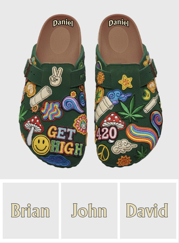 Green Buds Aesthetic - Personalized Weed Clogs With Arch Support