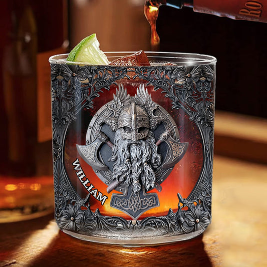 Fantasy Vikings - Personalized Viking Whiskey Glass