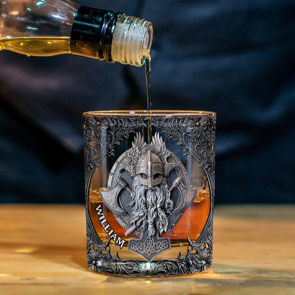 Fantasy Vikings - Personalized Viking Whiskey Glass
