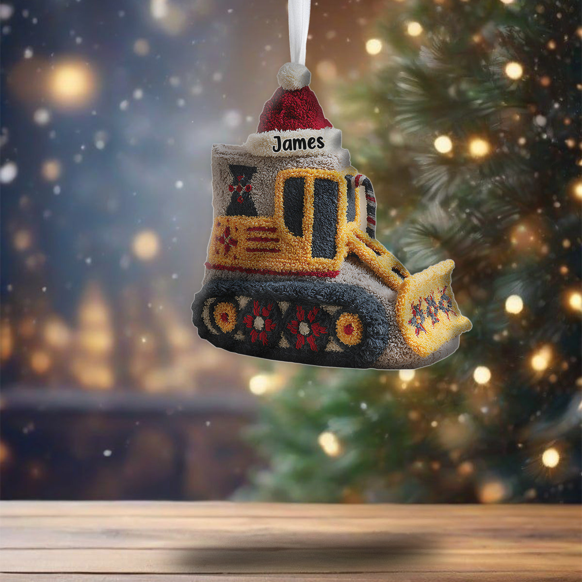 Excavator - Personalized Kid Shaped Christmas Stocking