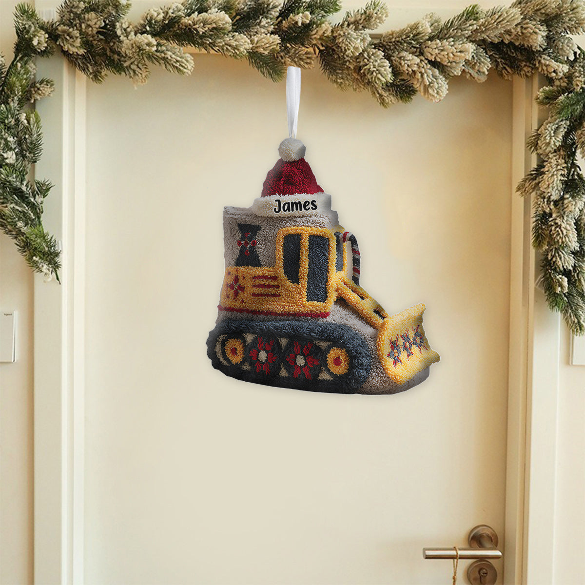 Excavator - Personalized Kid Shaped Christmas Stocking