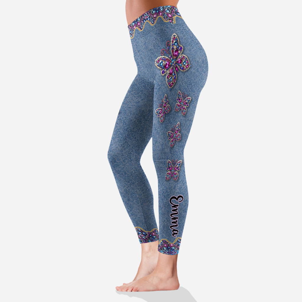 Beautiful Butterfly - Personalized Butterfly Leggings