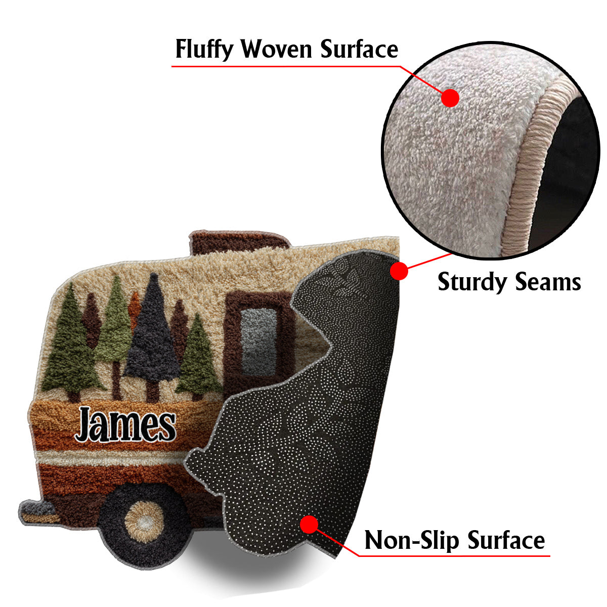 Our Adventure - Personalized Camping Non-Slip Tufted Rug