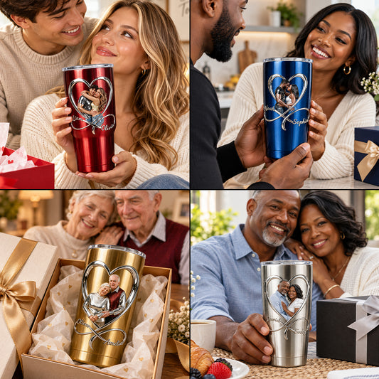 Romantic Heart Infinity - Personalized Couple Tumbler