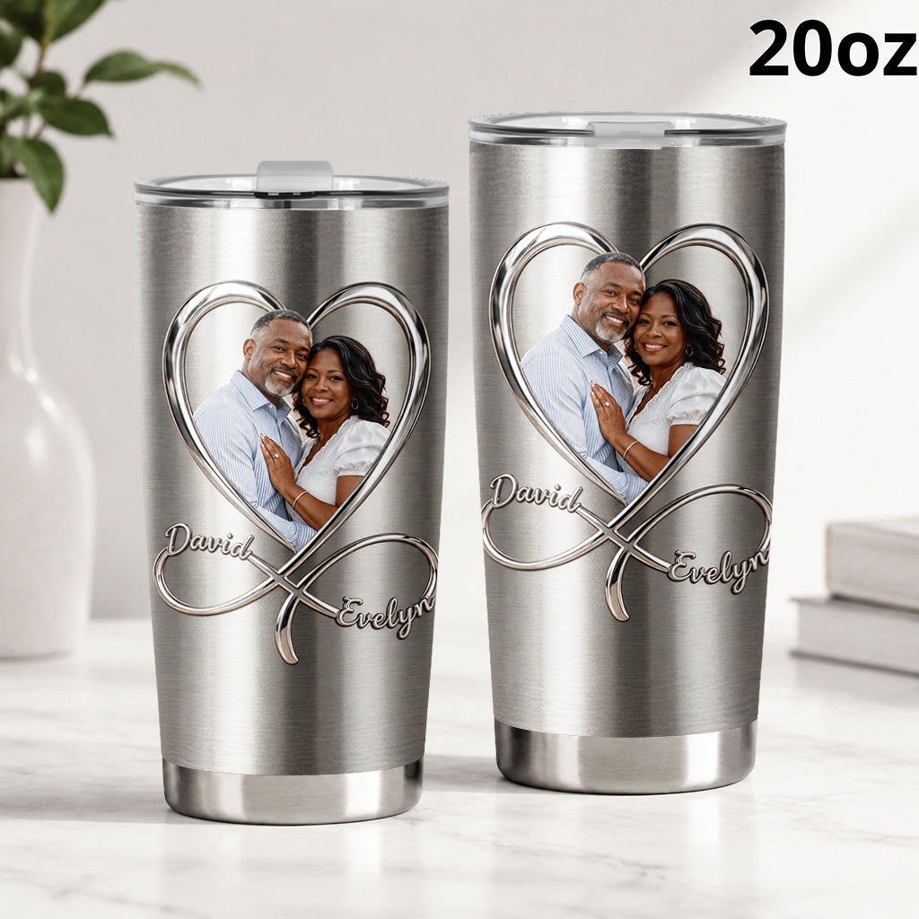 Romantic Heart Infinity - Personalized Couple Tumbler