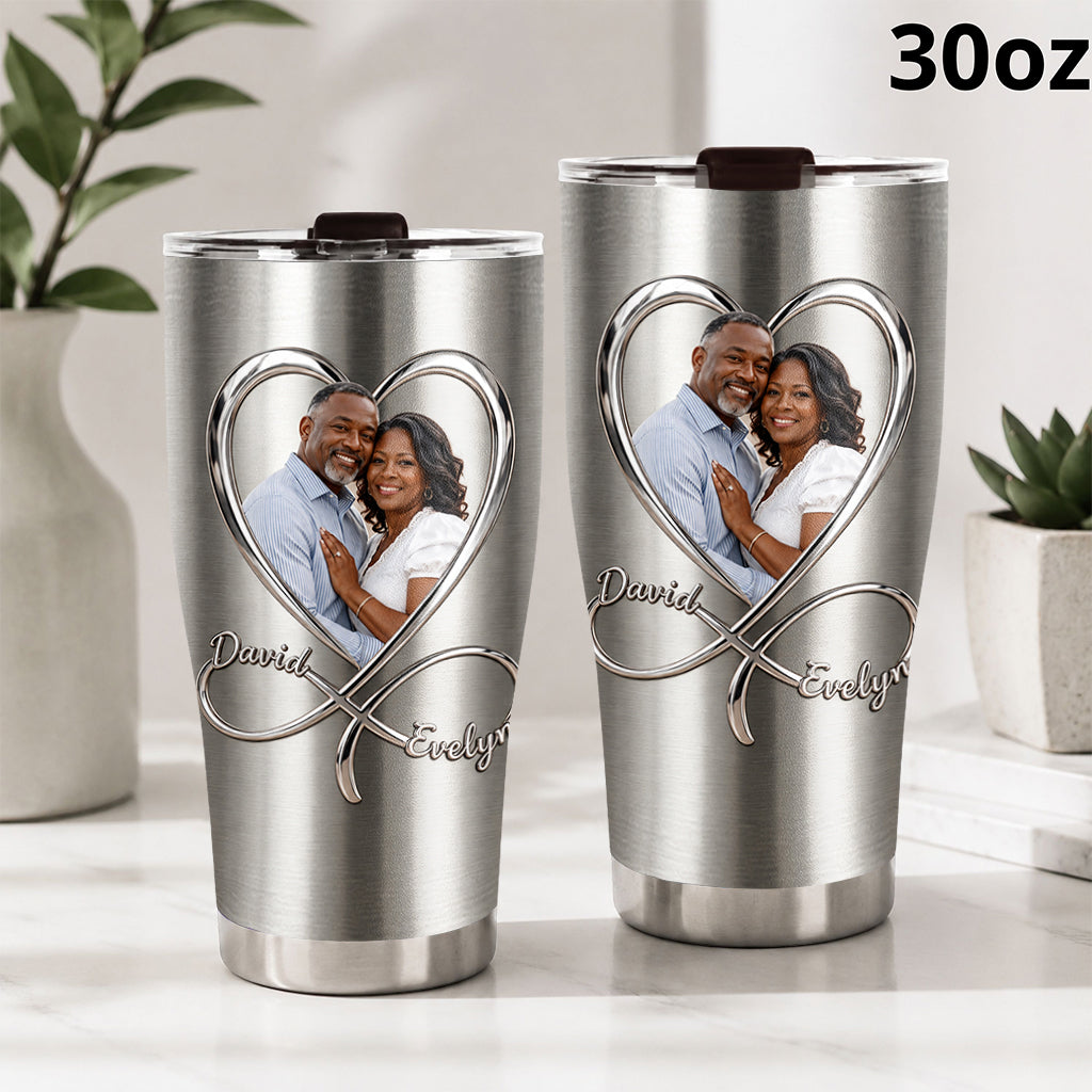 Romantic Heart Infinity - Personalized Couple Tumbler