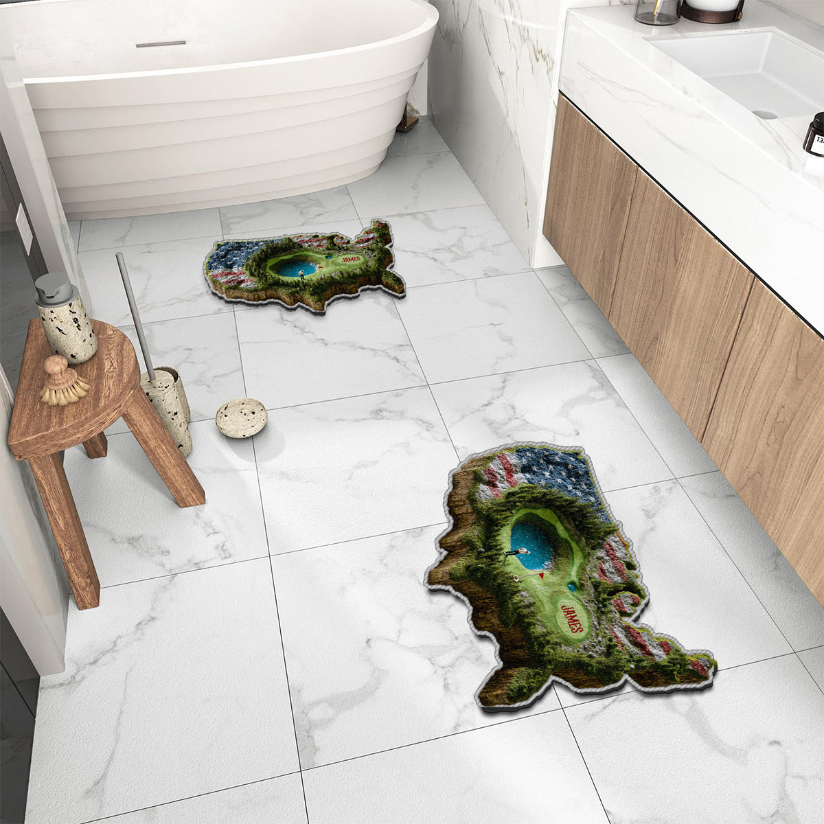 For The Love Of The Game - Personalized Golf Non-Slip Tufted Rug