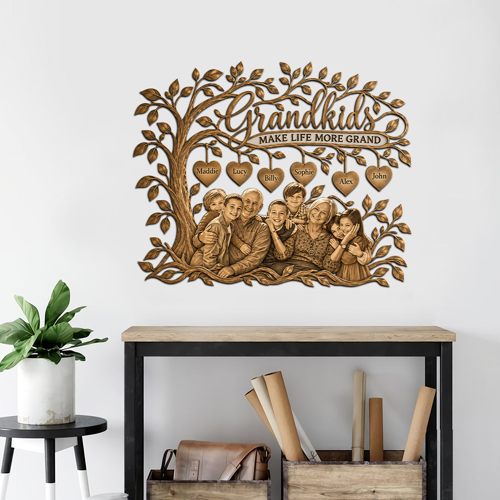 Grandkids Tree - Personalized Grandma Cut Metal Sign