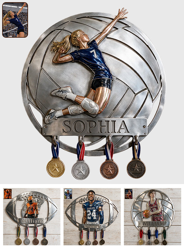 Any Sport, Any Photo - Personalized Football Custom Shaped Hanging Rack
