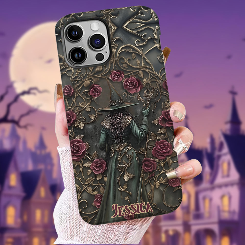 Beautiful Witch And Roses - Personalized Witch Full Print Phone Case