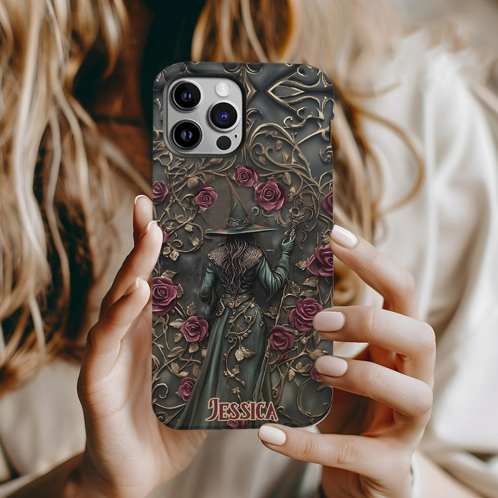 Beautiful Witch And Roses - Personalized Witch Full Print Phone Case