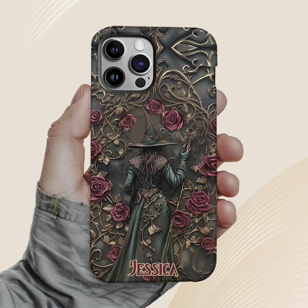 Beautiful Witch And Roses - Personalized Witch Full Print Phone Case