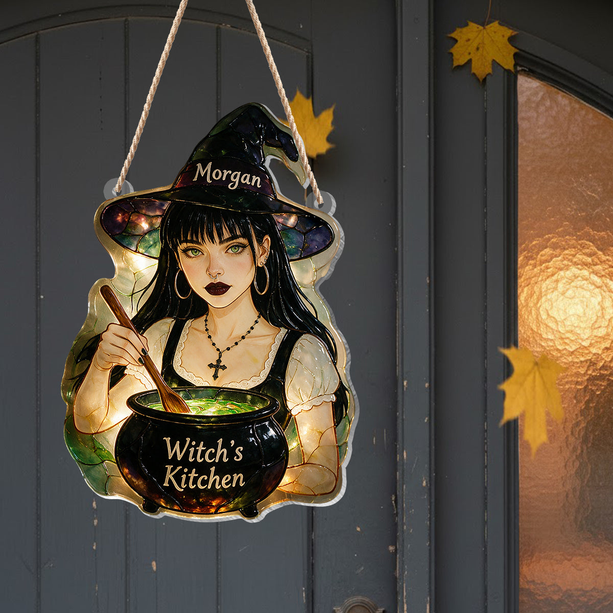 Witch's Kitchen - Personalized Witch Paper Towel Stand & Notebook & LED Acrylic Sign Gift Set