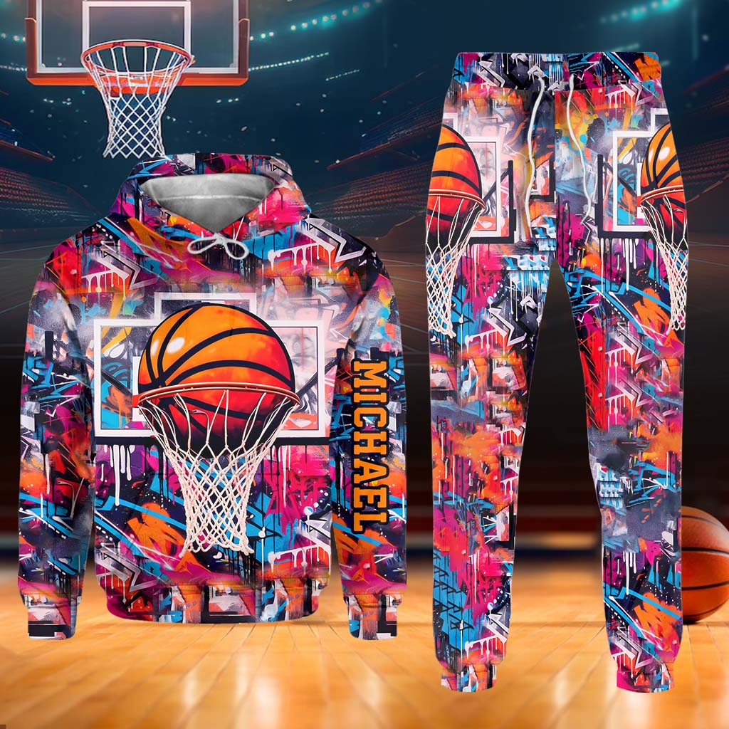Cool Basketball Design - Personalized Basketball Hoodie and Sweatpants