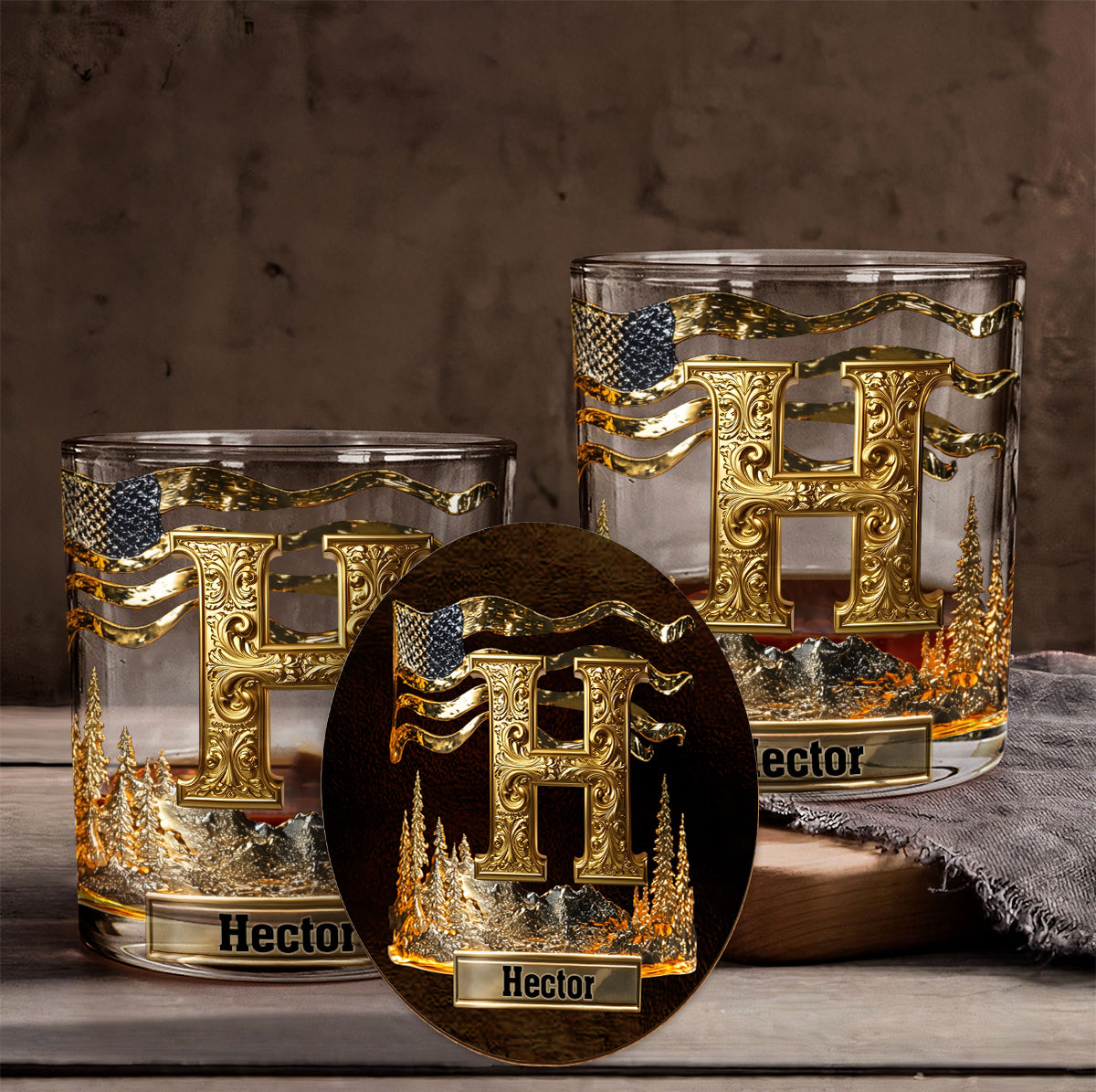 Alphabet Initial For Whiskey, Bourbon... Lovers - Personalized Whisky Whiskey Glass