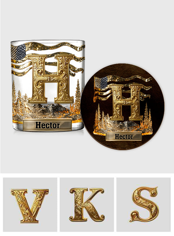 Alphabet Initial For Whiskey, Bourbon... Lovers - Personalized Whisky Whiskey Glass