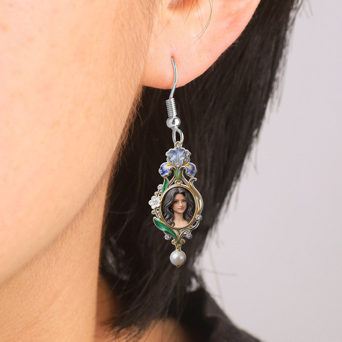Custom Birthmonth Flower Earrings, Gift For Her, Mother's Day Gift - Personalized Birth Month Flower Earrings