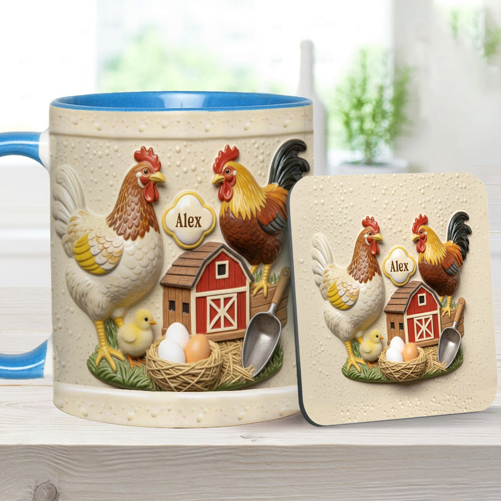 Love Chicken - Personalized Chicken Accent Mug & Coaster