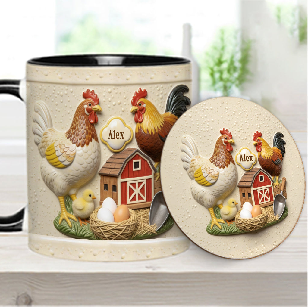 Love Chicken - Personalized Chicken Accent Mug & Coaster