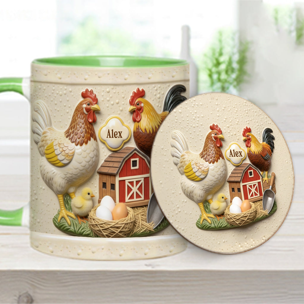 Love Chicken - Personalized Chicken Accent Mug & Coaster