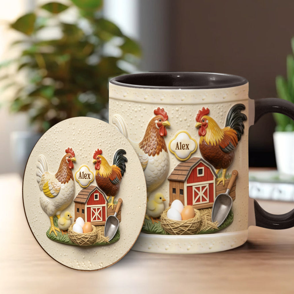 Love Chicken - Personalized Chicken Accent Mug & Coaster