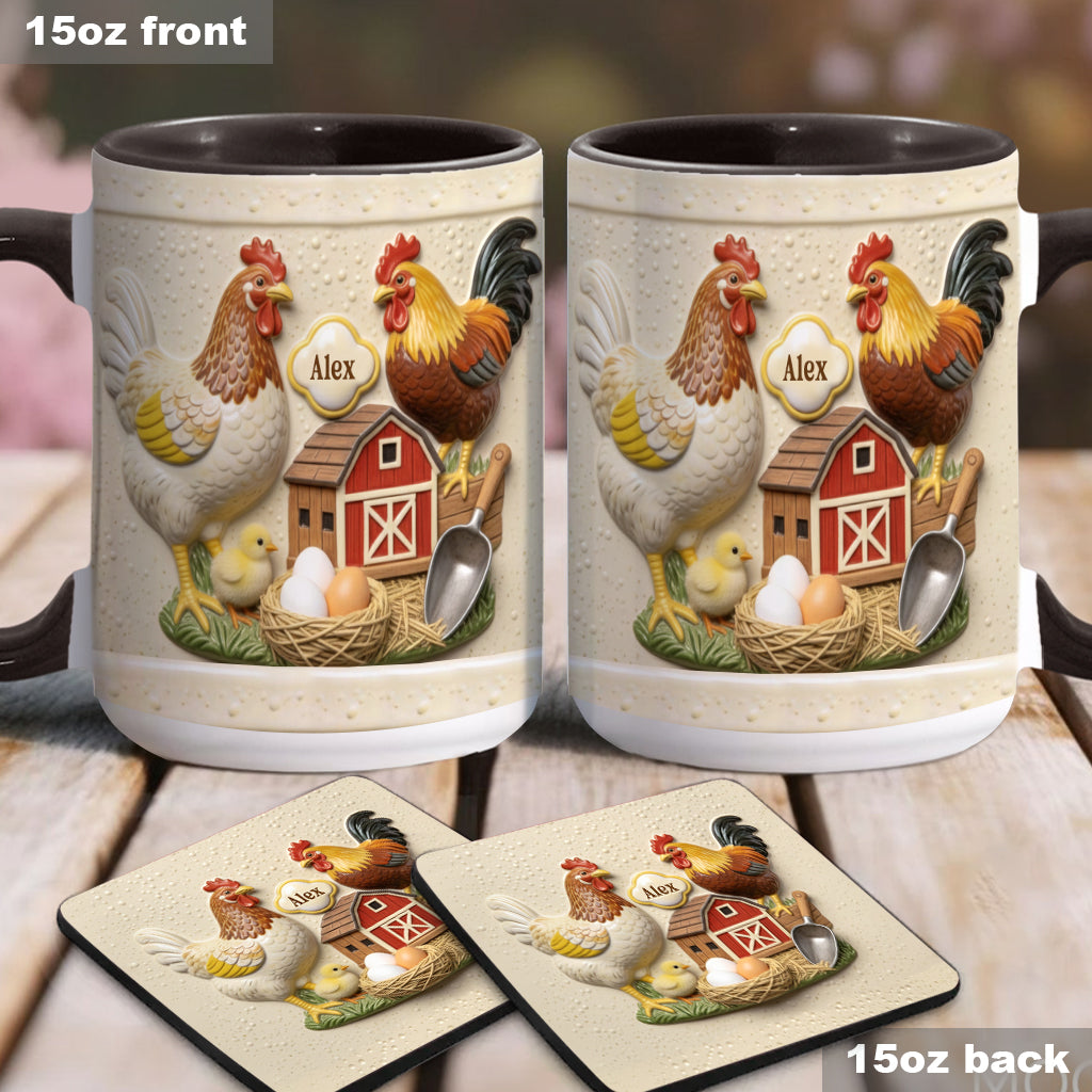 Love Chicken - Personalized Chicken Accent Mug & Coaster