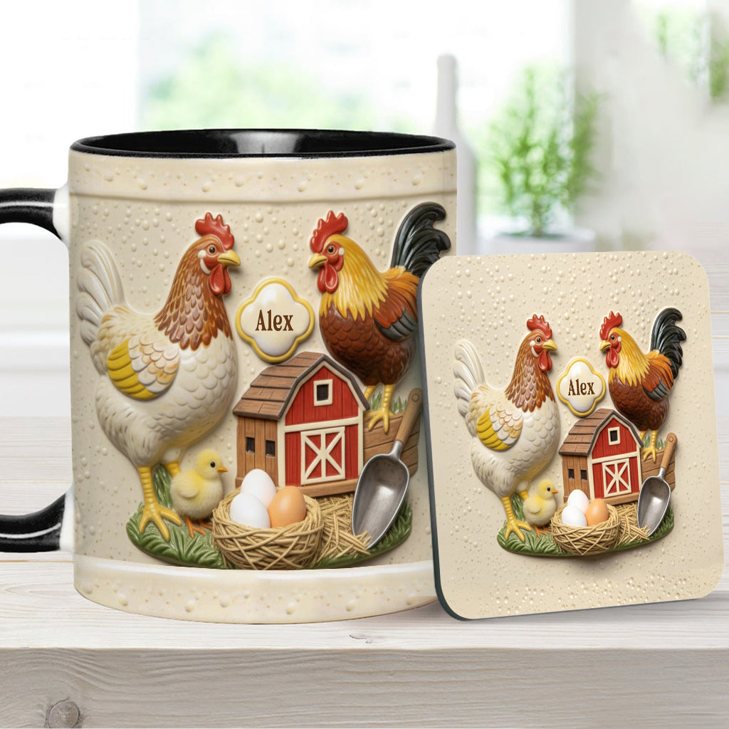 Love Chicken - Personalized Chicken Accent Mug & Coaster