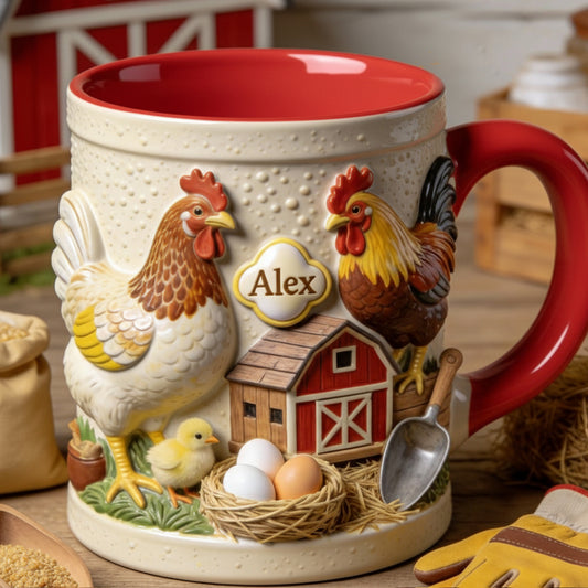 Love Chicken - Personalized Chicken Accent Mug & Coaster